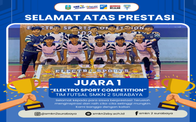 Tim Futsal SMKN 2 Surabaya Raih Juara di Elektro Unesa Cup 2024